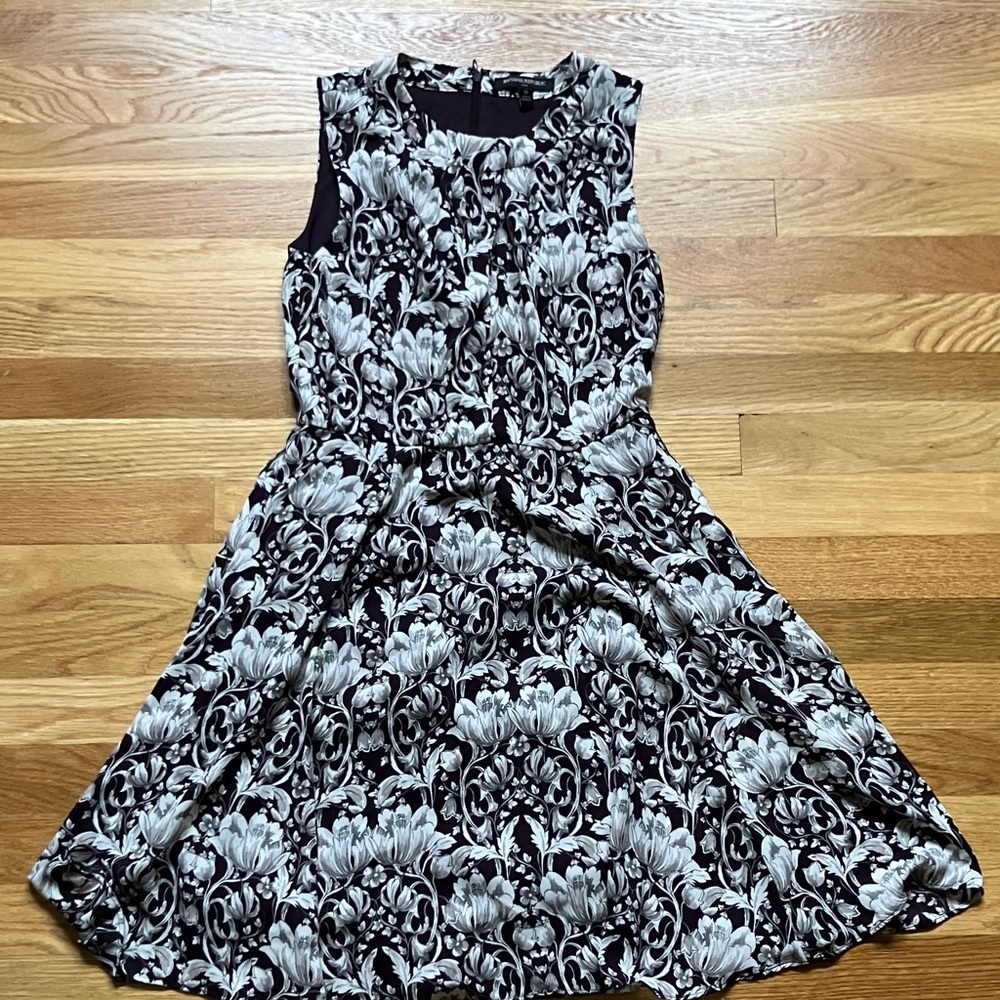 Banana Republic Maroon and White Floral Midi Dress